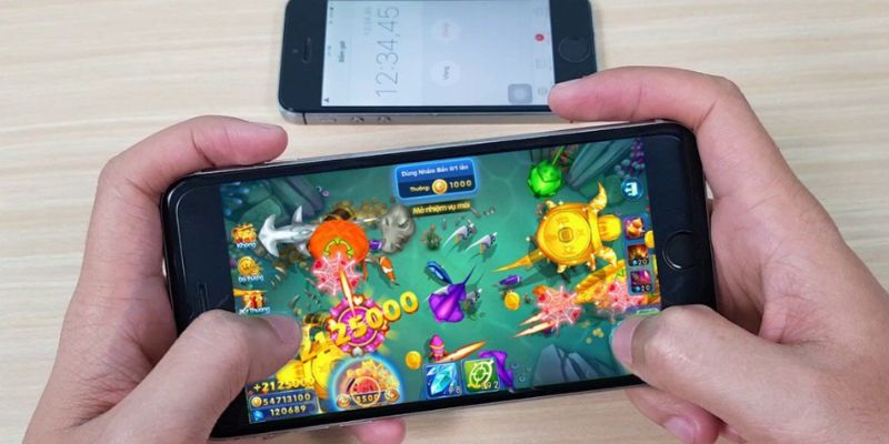 Giao diện game bắn cá trên diện thoại thần tài siêu bắt mắt